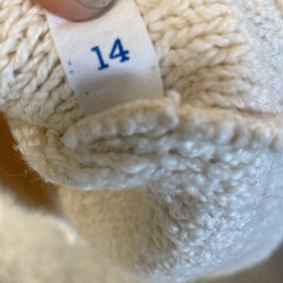 VINTAGE Victoria Dry Goods Sweater Cream Cable Knit Made in USA Size XL 276 - Picture 8 of 8